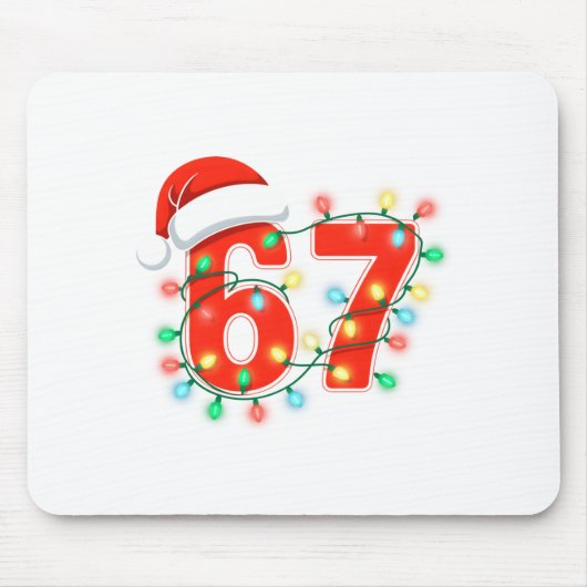 67 Christmas Lights Meme Saying 6 7 Costume Xmas L Muismat (Voorkant)