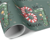 67 Christmas Lights Six Seven Holiday Funny Meme Cadeaupapier (Rol Hoek)