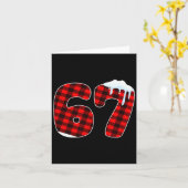 67 Christmas Meme 6 7 Numbers Six Seven Funny Xmas Kaart (Gele Bloem)