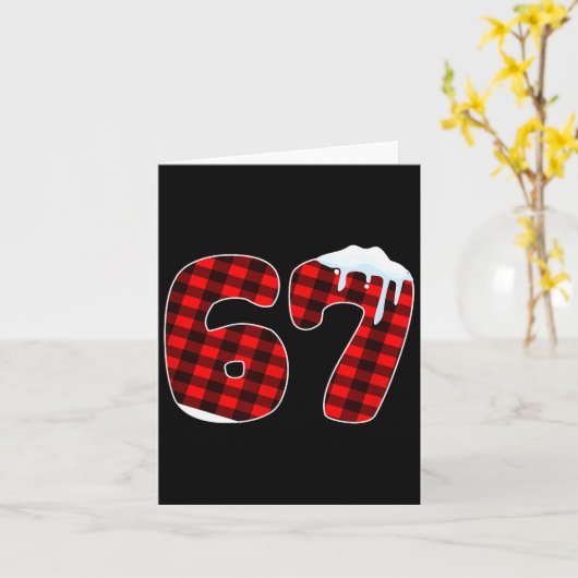 67 Christmas Meme 6 7 Numbers Six Seven Funny Xmas Kaart (Gele Bloem)