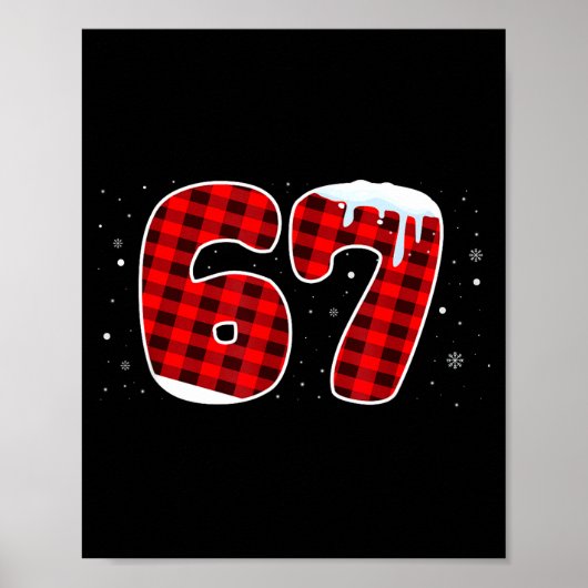 67 Christmas Meme 6 7 Numbers Six Seven Funny Xmas Poster (Voorkant)