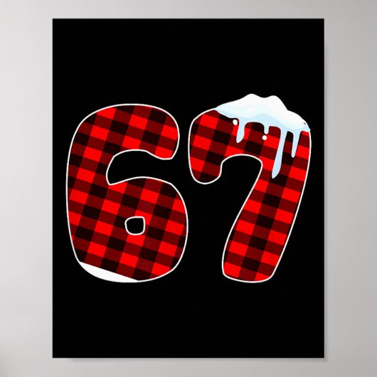 67 Christmas Meme 6 7 Numbers Six Seven Funny Xmas Poster (Voorkant)