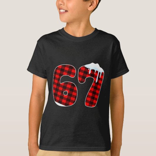 67 Christmas Meme 6 7 Numbers Six Seven Funny Xmas T-shirt (Voorkant)