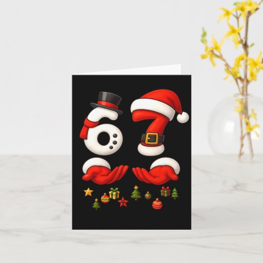 67 Christmas Meme Funny 6 7 Hands Gen Alpha Slang  Kaart (Gele Bloem)