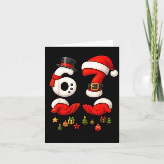 67 Christmas Meme Funny 6 7 Hands Gen Alpha Slang Kaart (Voorkant)