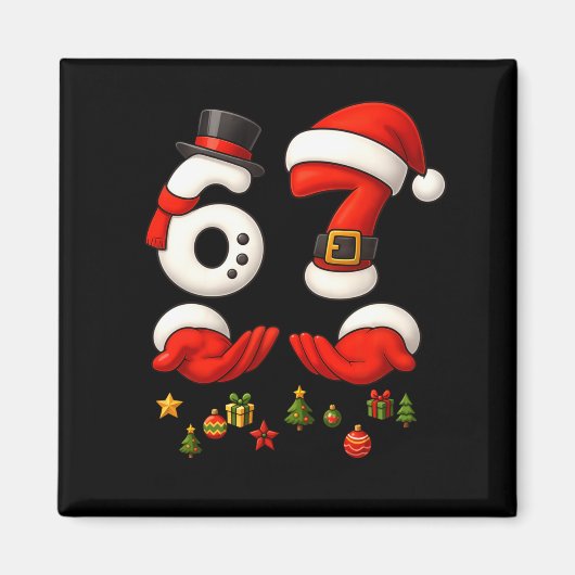67 Christmas Meme Funny 6 7 Hands Gen Alpha Slang Magneet (Voorkant)
