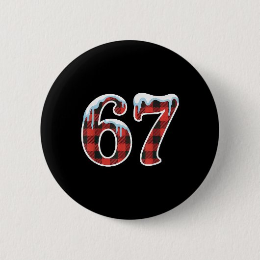 67 Christmas Meme Funny Six Seven Slang  Ronde Button 5,7 Cm (Voorkant)