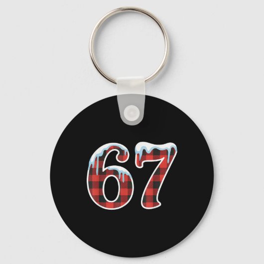 67 Christmas Meme Funny Six Seven Slang  Sleutelhanger (Voorkant)