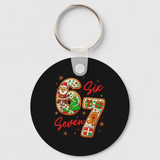 67 Christmas Meme Saying 6 7 Meme Costume Xmas  Sleutelhanger (Voorkant)