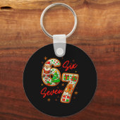 67 Christmas Meme Saying 6 7 Meme Costume Xmas  Sleutelhanger (Voorkant)