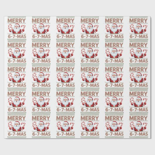 67 Christmas Merry 6 7 Mas Ugly Xmas Six Seven Cadeaupapier (Vlak)
