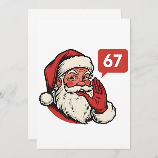 67 Christmas Merry Six Seven Brainrot Santa Claus Bedankkaart (Voorkant / Achterkant)