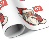 67 Christmas Merry Six Seven Brainrot Santa Claus Cadeaupapier (Rol Hoek)