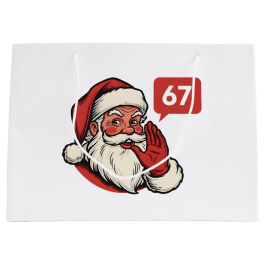 67 Christmas Merry Six Seven Brainrot Santa Claus Groot Cadeauzakje (Voorkant)