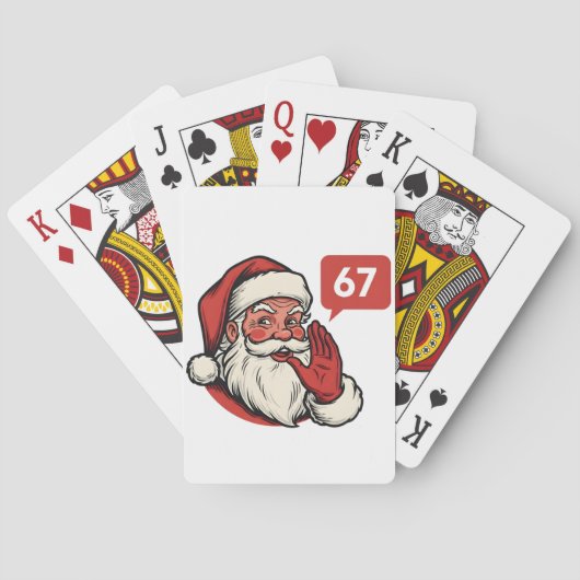 67 Christmas Merry Six Seven Brainrot Santa Claus Pokerkaarten (Achterkant)
