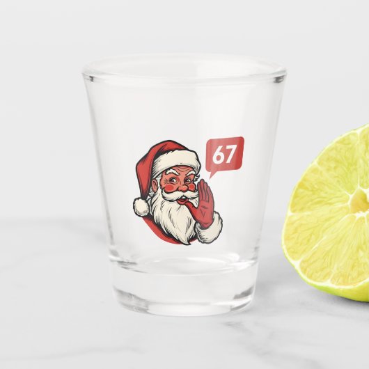 67 Christmas Merry Six Seven Brainrot Santa Claus Shot Glas (Voorkant)