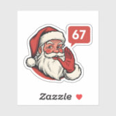 67 Christmas Merry Six Seven Brainrot Santa Claus Sticker (Vel)