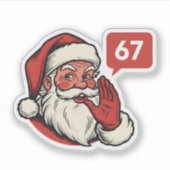 67 Christmas Merry Six Seven Brainrot Santa Claus Sticker (Voorkant)