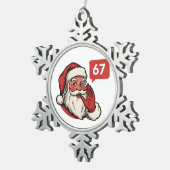 67 Christmas Merry Six Seven Brainrot Santa Claus Tin Sneeuwvlok Ornament (Rechts)
