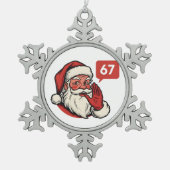 67 Christmas Merry Six Seven Brainrot Santa Claus Tin Sneeuwvlok Ornament (Voorkant)