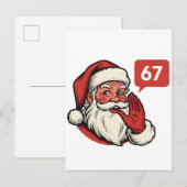 67 Christmas Merry Six Seven Brainrot Santa Claus Uitnodiging Briefkaart (Voorkant / Achterkant)