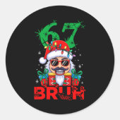 67 Christmas Nutcracker Bruh 6 7 Funny Christmas 6 Ronde Sticker (Voorkant)