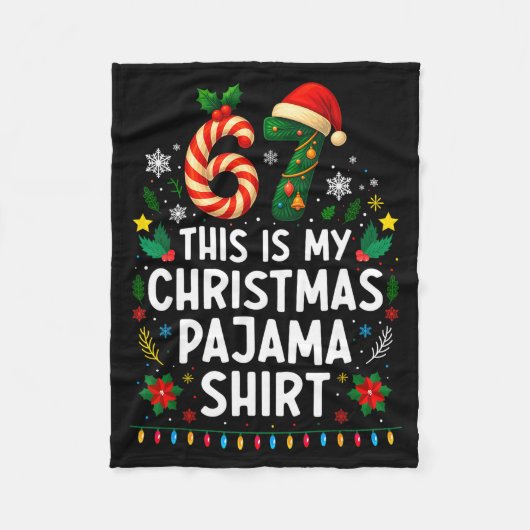 67 Christmas Pajama Shirt 6 7 Funny Meme Teen Boys Fleece Deken (Voorkant)