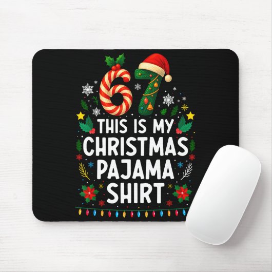 67 Christmas Pajama Shirt 6 7 Funny Meme Teen Boys Muismat (Met muis)