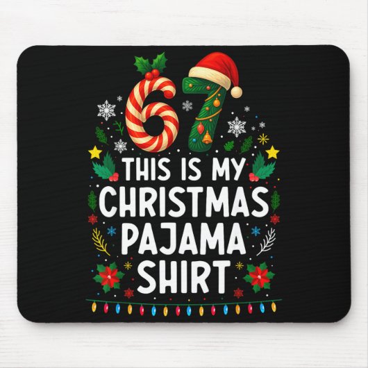 67 Christmas Pajama Shirt 6 7 Funny Meme Teen Boys Muismat (Voorkant)