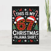 67 Christmas Pajama Shirt Funny Six Seven Meme Bra Kaart (Voorkant)