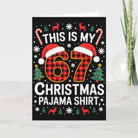 67 Christmas Pajama Shirt Funny Six Seven Meme Bra Kaart (Voorkant)