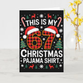 67 Christmas Pajama Shirt Funny Six Seven Meme Bra Kaart (Gele Bloem)
