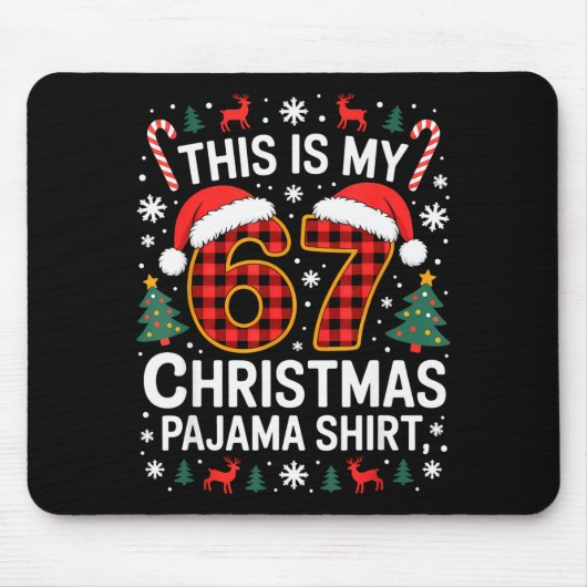 67 Christmas Pajama Shirt Funny Six Seven Meme Bra Muismat (Voorkant)