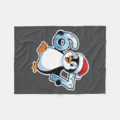 67 Christmas Penguin Santa Hat Birthday Holiday  Fleece Deken (Voorkant (Horizontaal))