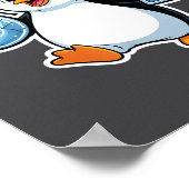 67 Christmas Penguin Santa Hat Birthday Holiday  Poster (Hoek)