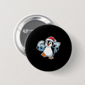 67 Christmas Penguin Santa Hat Birthday Holiday  Ronde Button 5,7 Cm (Voorkant /achterkant)
