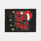 67 Christmas Plaid Santa Hat Funny Family Matching Fleece Deken (Voorkant (Horizontaal))