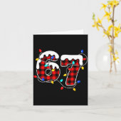 67 Christmas Red Plaid 6 7 Six Seven Boys Christma Kaart (Gele Bloem)