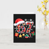 67 Christmas Red Plaid 6 7 Six Seven Boys Christma Kaart (Gele Bloem)