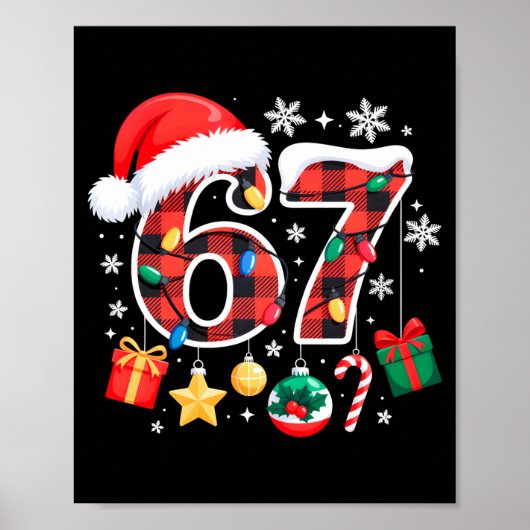 67 Christmas Red Plaid 6 7 Six Seven Boys Christma Poster (Voorkant)