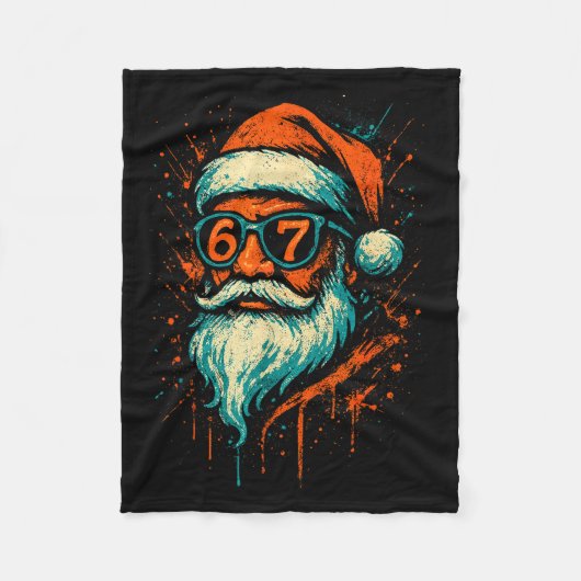 67 Christmas Santa Face 6 7 Meme Six Seven Teen Bo Fleece Deken (Voorkant)