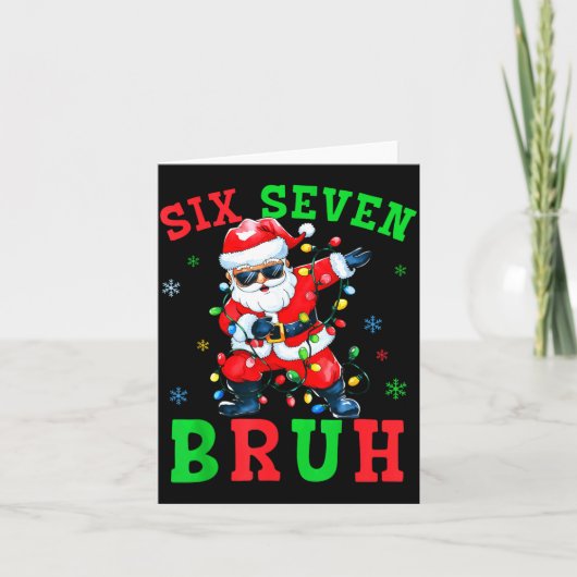 67 Christmas Six Seven Bruh Meme Santa Dabbing Chr Kaart (Voorkant)