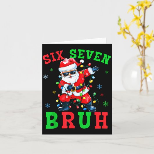 67 Christmas Six Seven Bruh Meme Santa Dabbing Chr Kaart (Gele Bloem)