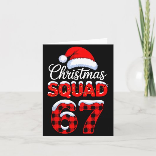 67 Christmas Squad Meme Saying 6 7 Santa Claus Kaart (Voorkant)