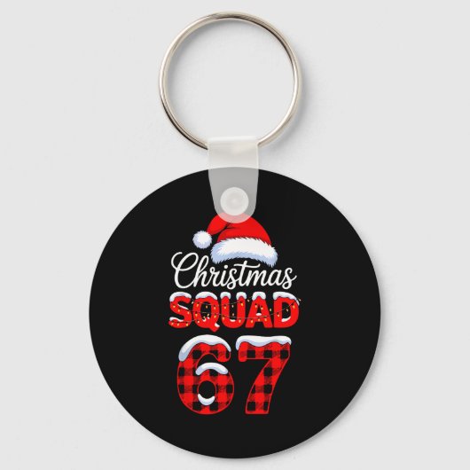 67 Christmas Squad Meme Saying 6 7 Santa Claus  Sleutelhanger (Voorkant)