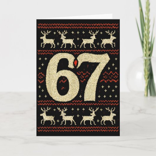 67 Christmas Sweater Ugly 6 7 Meme Six Seven Mason Kaart (Voorkant)