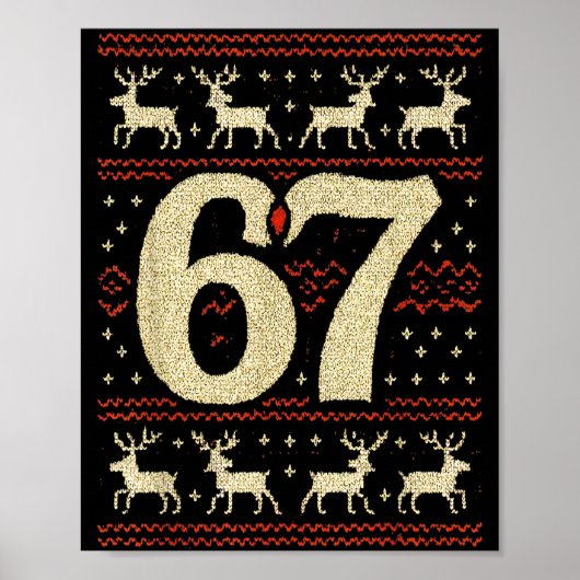 67 Christmas Sweater Ugly 6 7 Meme Six Seven Mason Poster (Voorkant)
