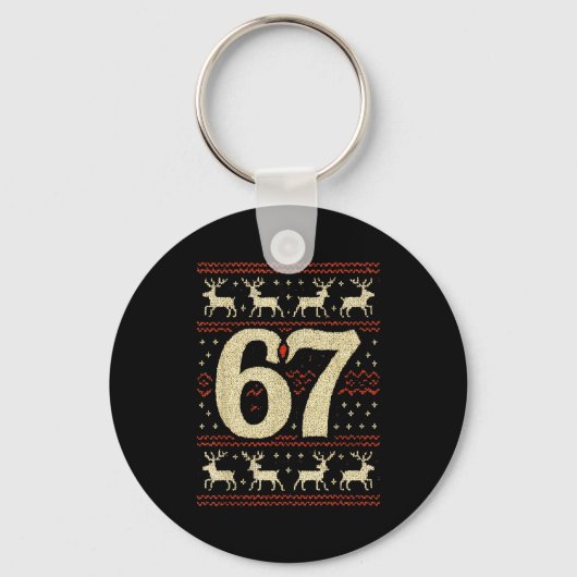 67 Christmas Sweater Ugly 6 7 Meme Six Seven Mason Sleutelhanger (Voorkant)