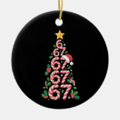 67 Christmas Tree Candy Cane Holiday Six Seven  Keramisch Ornament (Voorkant)