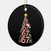 67 Christmas Tree Candy Cane Holiday Six Seven  Keramisch Ornament (Links)